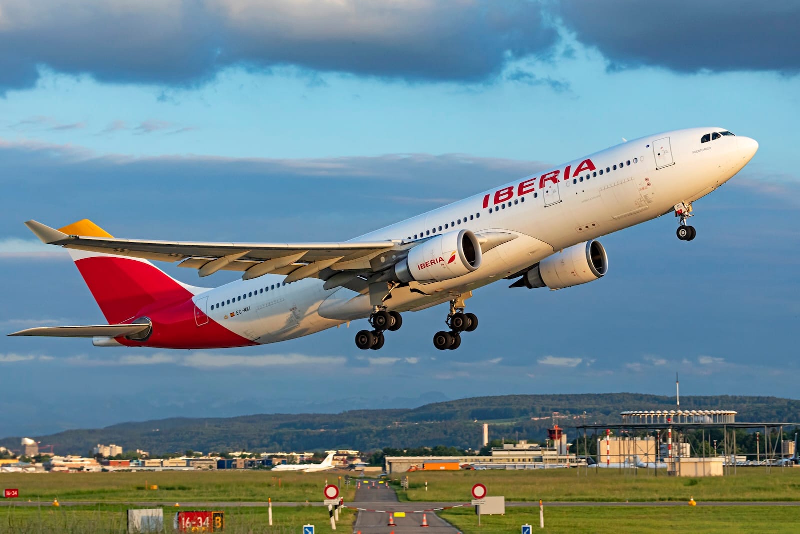 Iberia Airlines Airplane taking off.