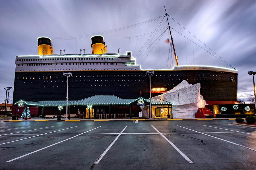 A museum that looks like the front half of the Titanic in Branson Missouri.