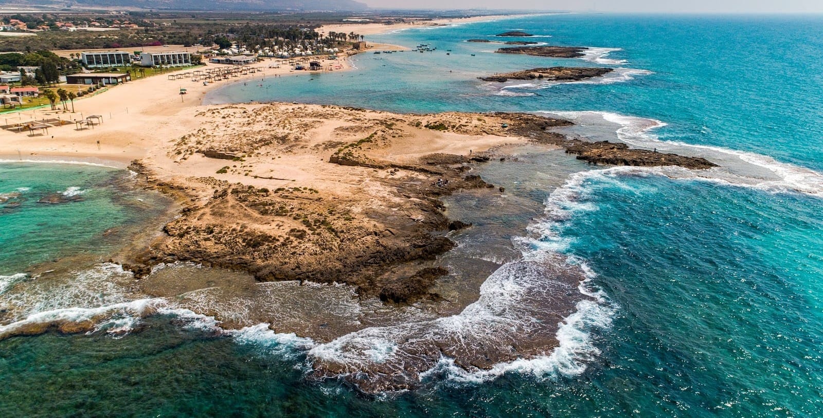 Ariel view of Hof Dor Beach, Near Zichron Ya’akov