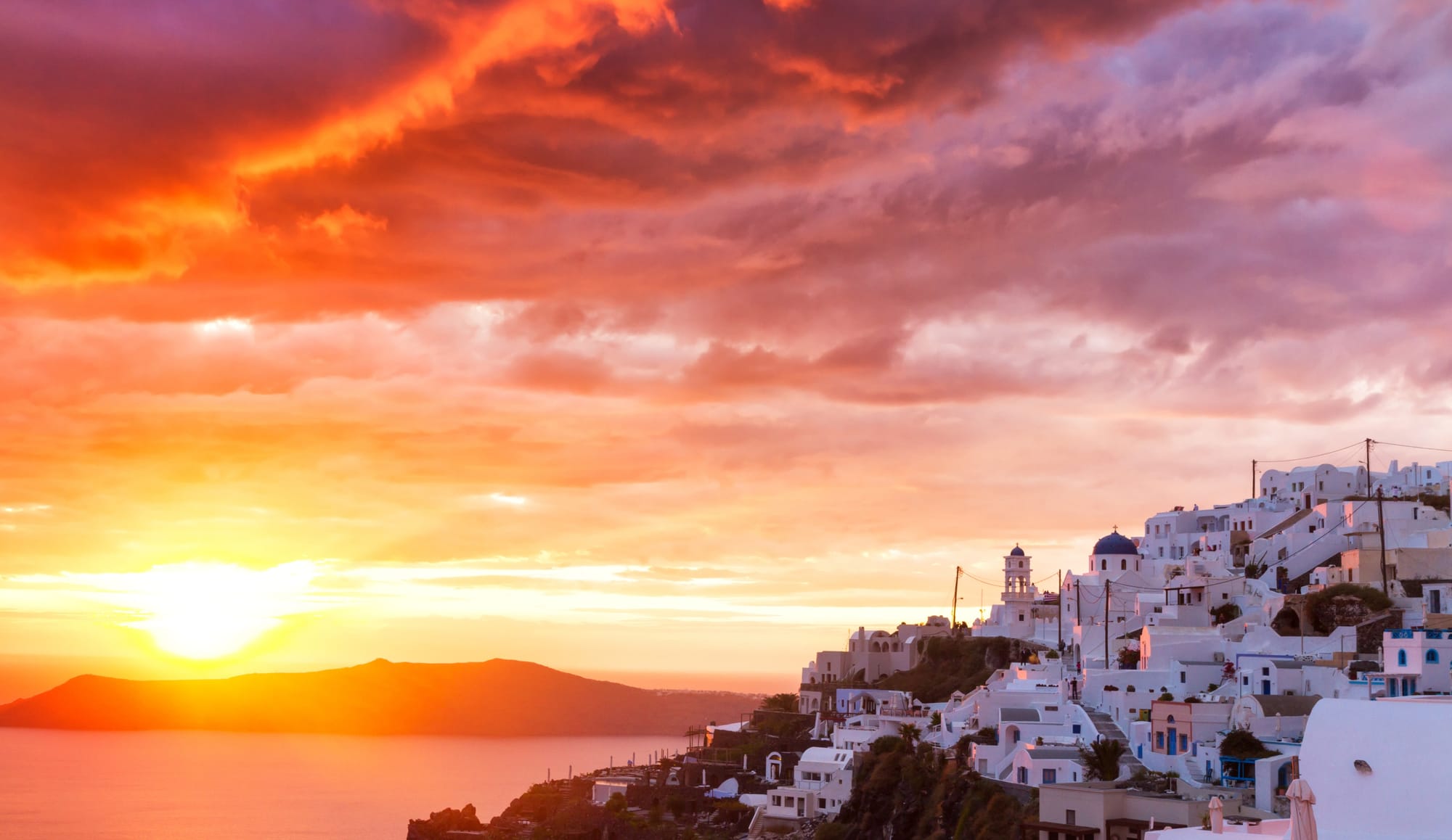 Santorini Greece at Sunset