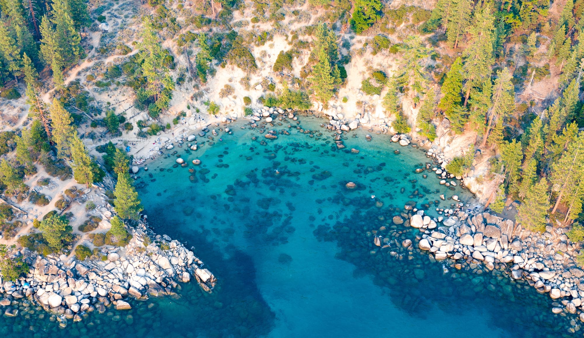 Ariel view of Secret Cove, Lake Tahoe