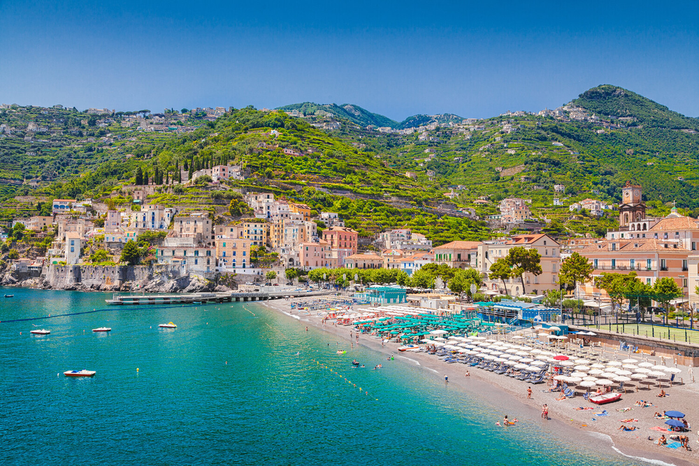 Spiaggia di Maiori in the Amalfi Coast Italy
