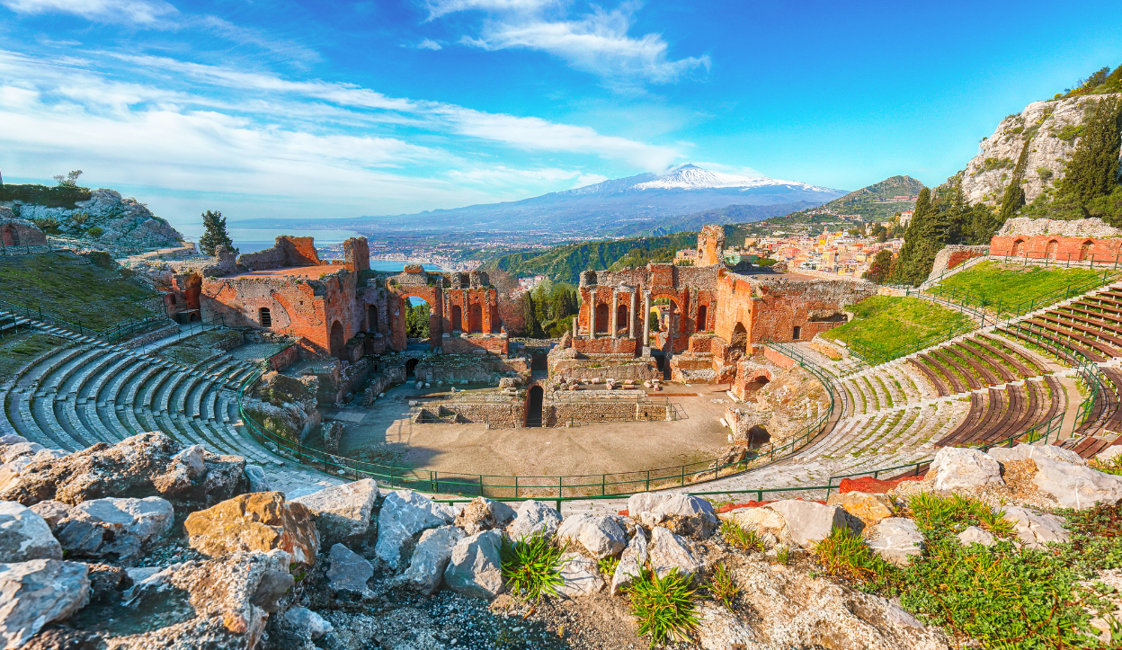 An old ancient arena or theater in Taormina, Sicily.