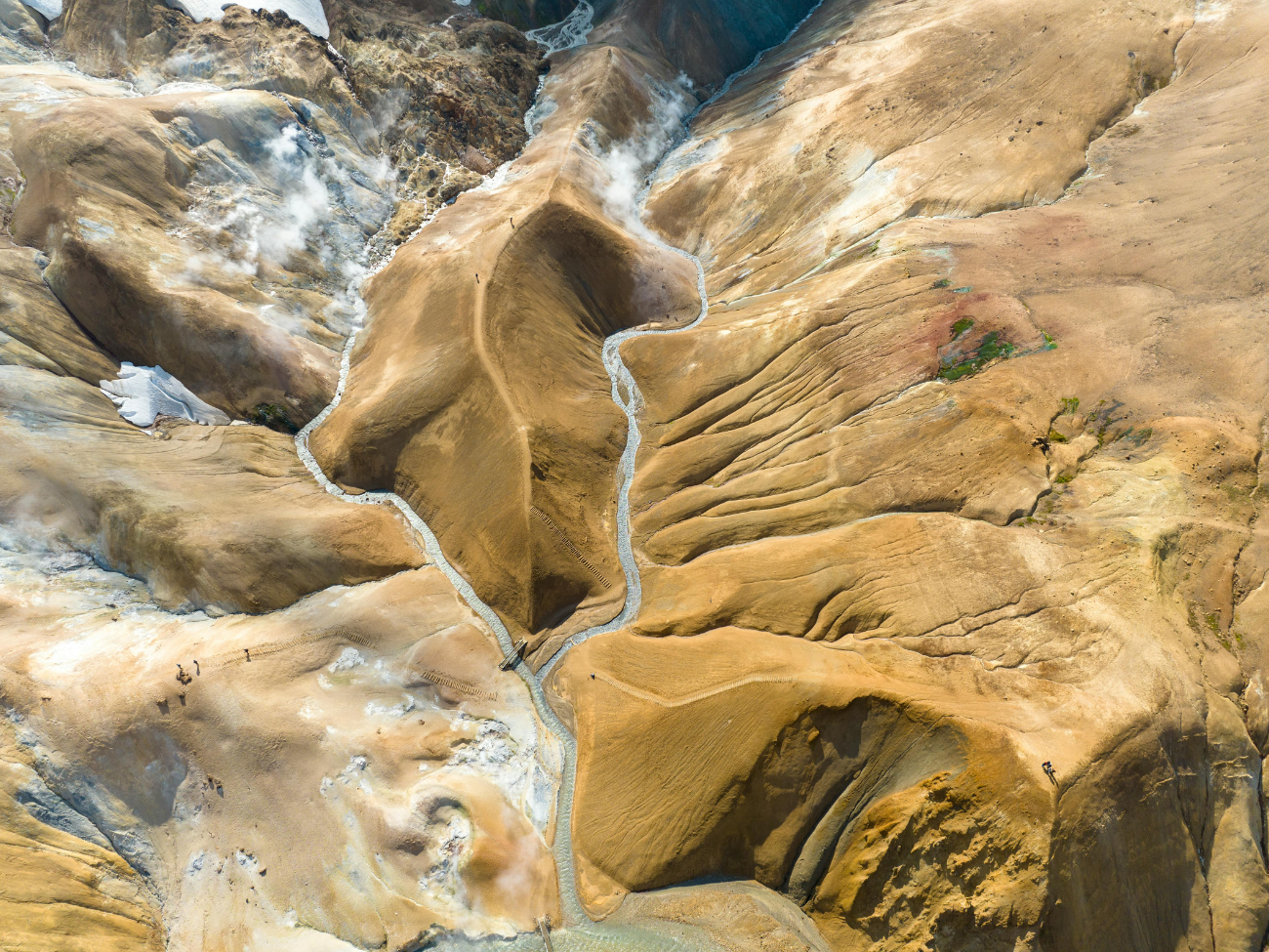 Kerlingarfjöll Mountains with thermanl water pools steaming.