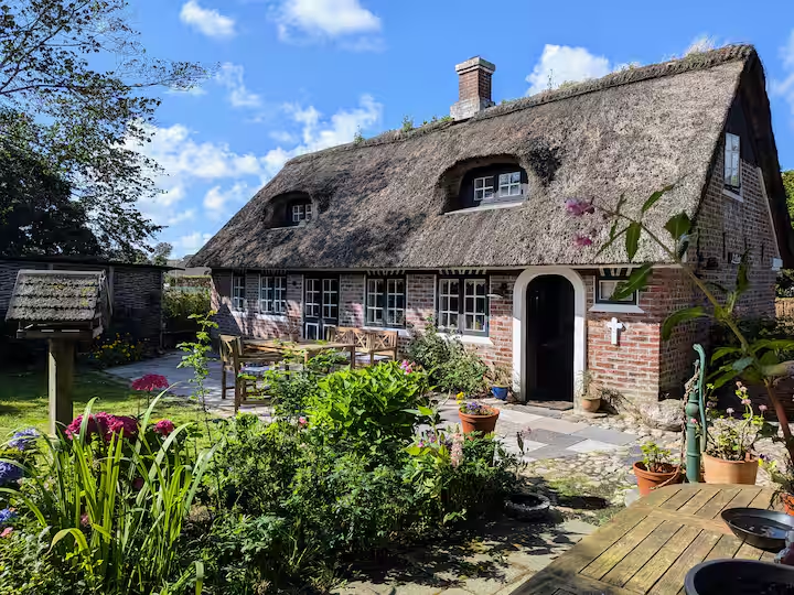 Old house in Sønderho on sunny day.