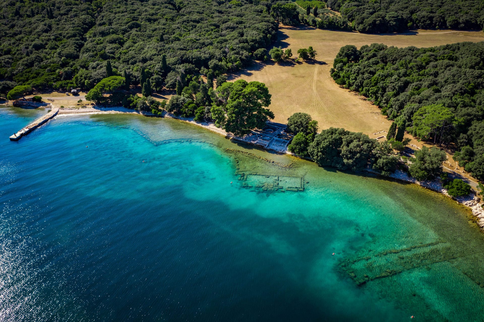 Ariel view of Brijuni National Park in Croatia.