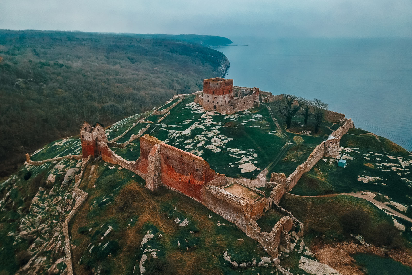 Hammershus Castle Ruins on Bornholm Island, Denmark.