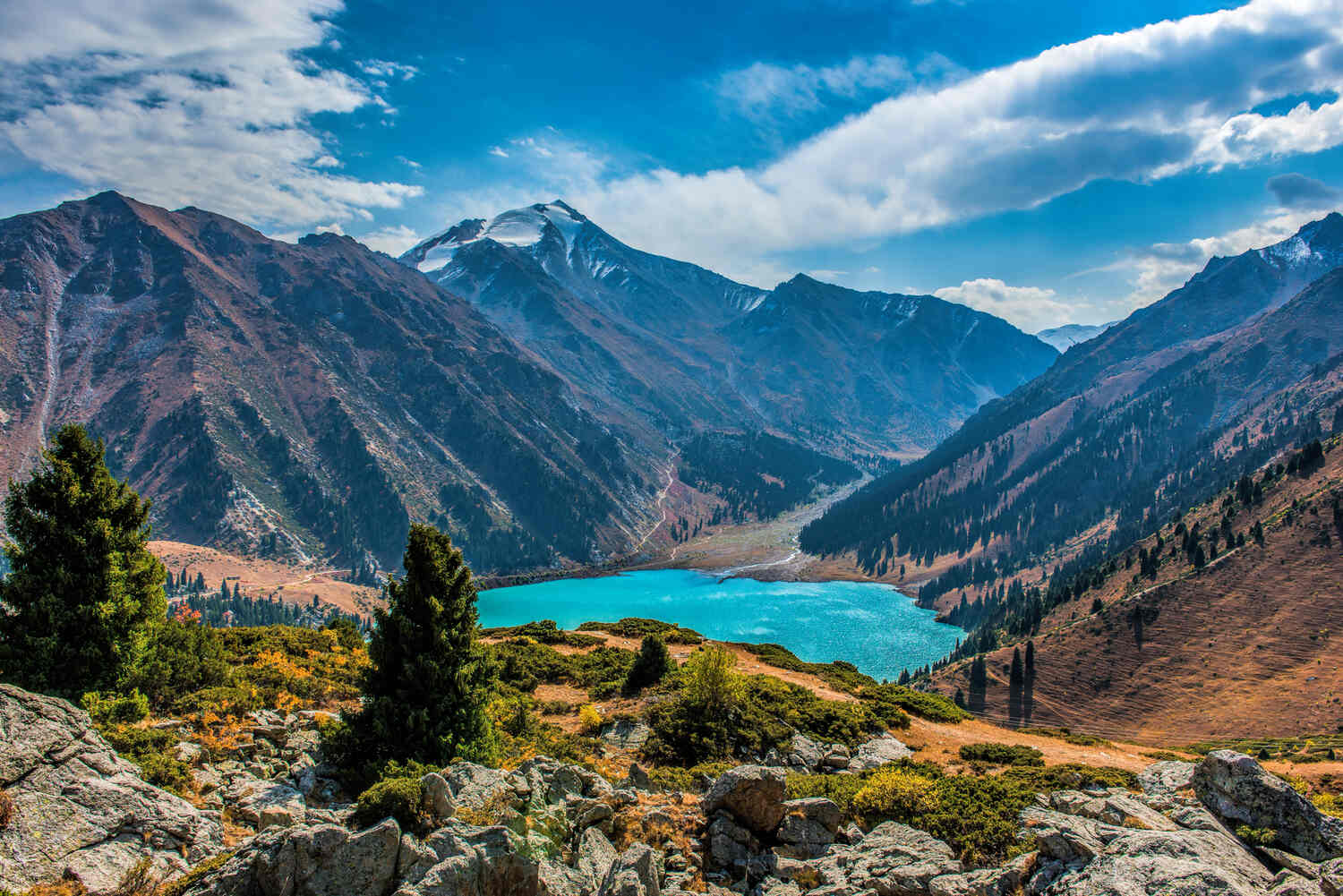 Mountains and lake in Kazakhstan