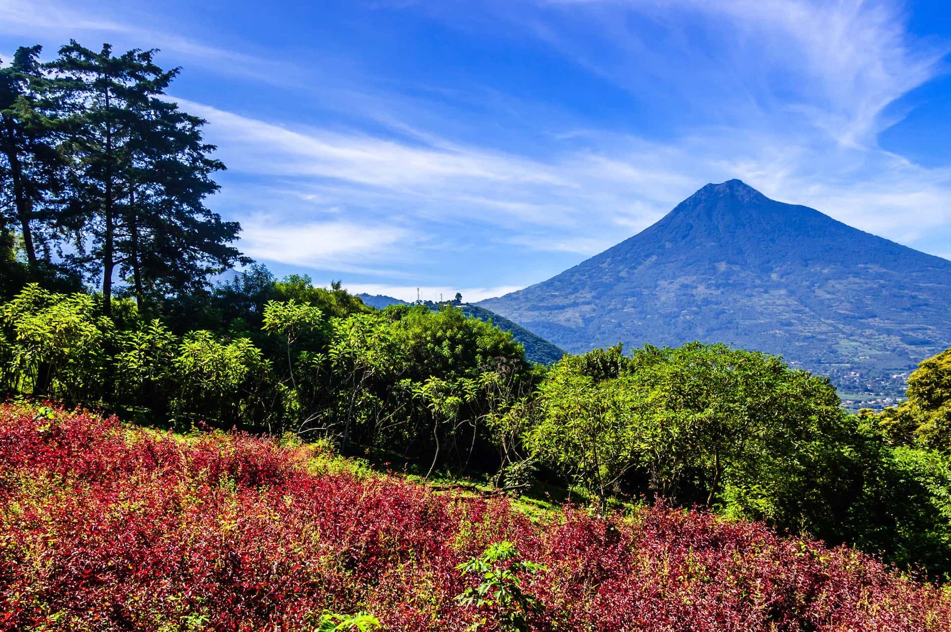 Beautiful view of a volcano in Guatemala. 