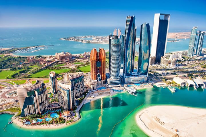 Beautiful buildings on the beach in Abu Dhabi