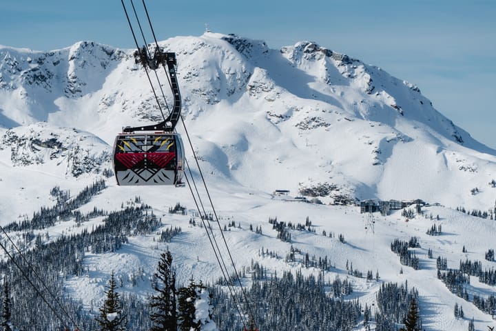 Gondola at Whistler Blackcomb ski resort in Whistler, Canada.