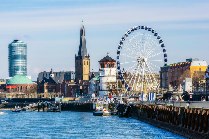 Ferris Wheel on Dusseldorf waterfront 