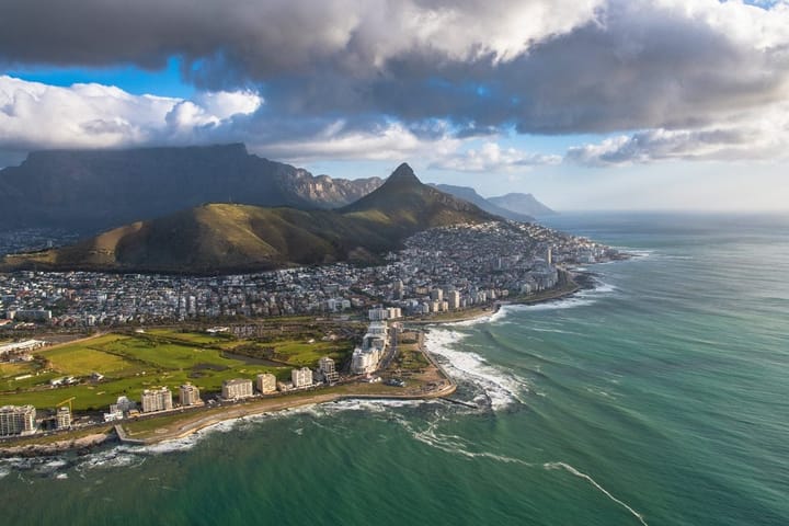 South Africa ocean and mountain views.